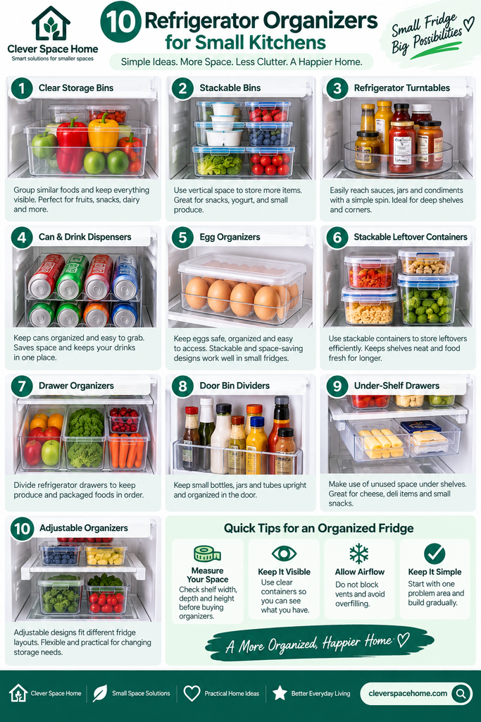 10 best refrigerator organizers for small kitchens with space-saving storage ideas