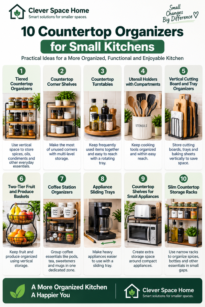 10 best countertop organizers for small kitchens with space-saving storage ideas