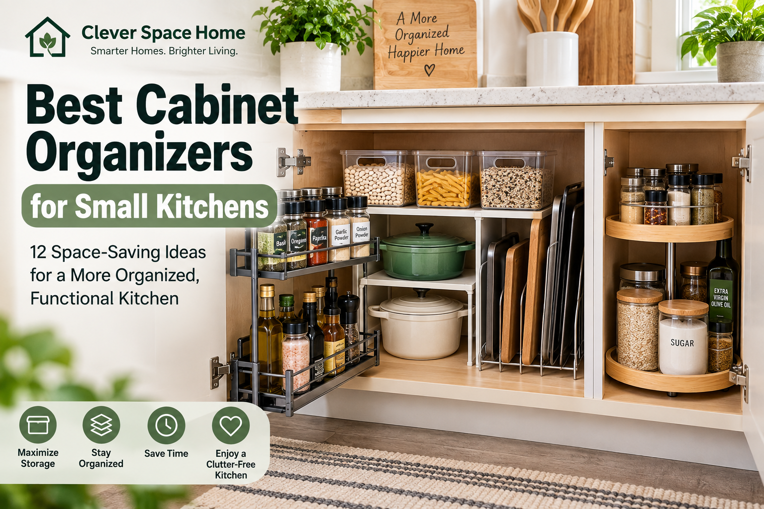 Best cabinet organizers for small kitchens with space-saving storage solutions.