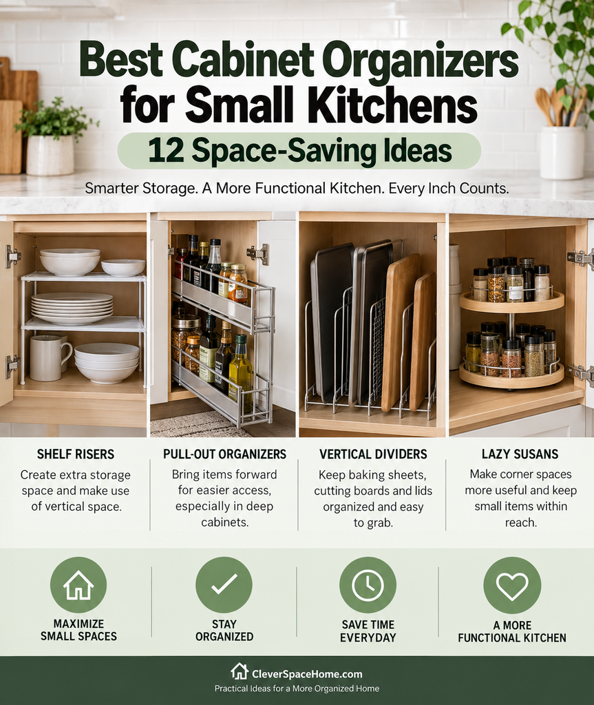 Best cabinet organizers for small kitchens with space-saving storage ideas